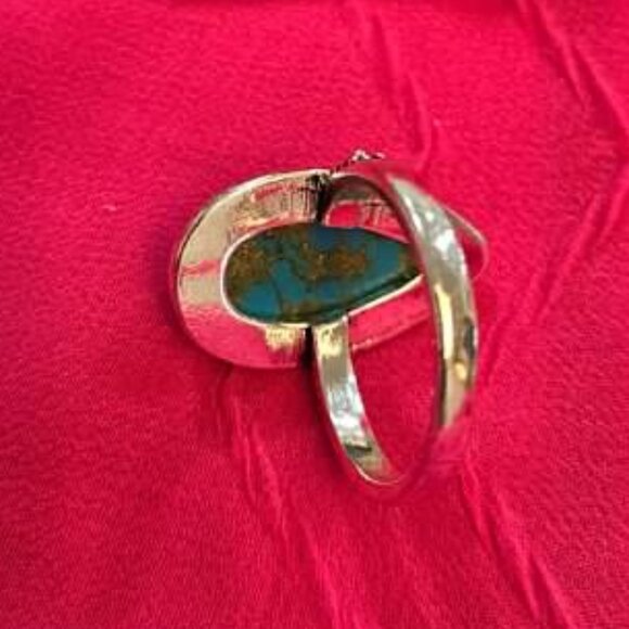 Turquoise Howlite Ring, Size 10 - Picture 2 of 8